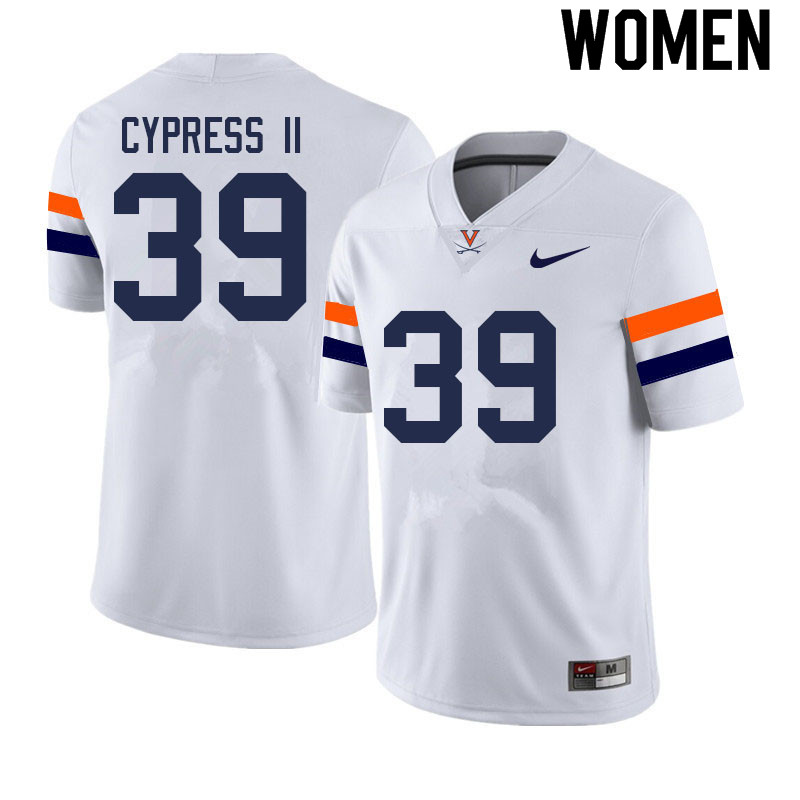 Women #39 Fentrell Cypress II Virginia Cavaliers College Football Jerseys Sale-White - Click Image to Close